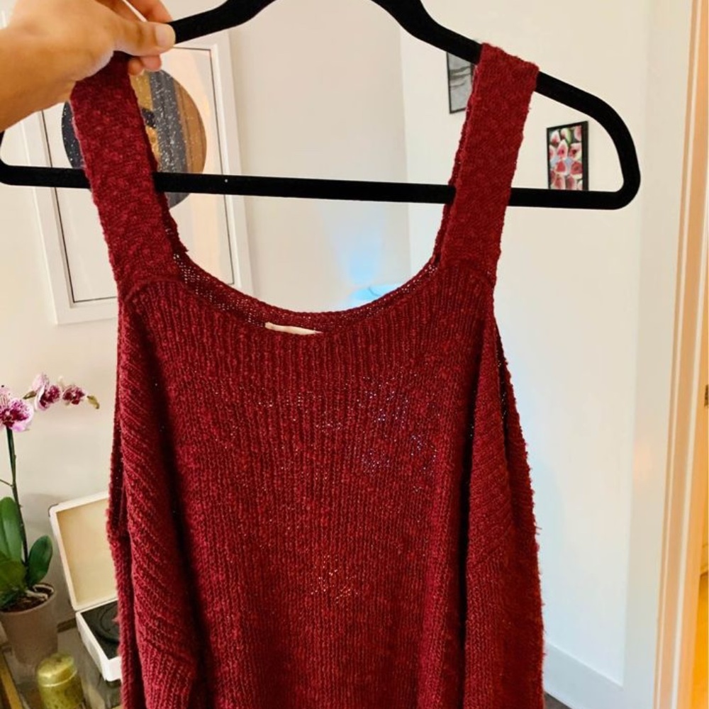 Honey Punch Red Knit Off The Shoulder Sweater